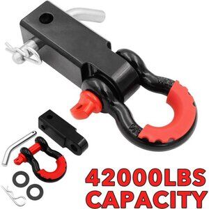 Shackle Hitch Receiver, 2 inch 42000 Lbs Maximum Break Strength, Solid